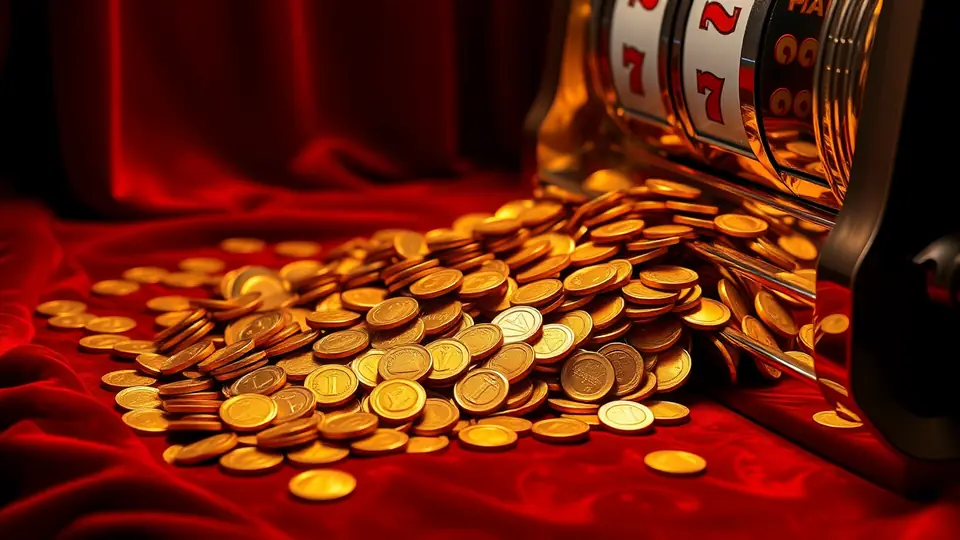 Jackpot de pièces d’or sortant d’une machine à sous